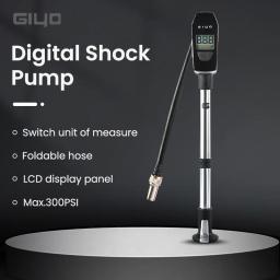 Giyo display lcd digital medidor de alta pressão da bomba da bicicleta mtb bicicleta estrada portátil schrader válvula bomba para garfo/suspensão traseira - Image 1