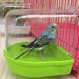 Banheira Pendurada para Papagaio, Fácil de Instalar Budgie Cage, Pet Bird Bath Box, Water Shower Bowl, Small Bird Cage Acessórios - Image 3