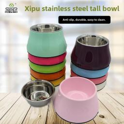 Tigela super versátil de aço inoxidável para cães, alimentador para animais de estimação, suporte alto, tigelas médias e pequenas, uso duplo, restrito - Image 2