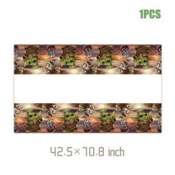Yoda decorações de festa de aniversário incluem copo de papel prato guardanapo bolo topper toalha de mesa balão banner para crianças meninos chá de bebê - Image 6