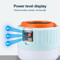 Solar LED Camping Lanternas com controle remoto, lanterna recarregável, impermeável, tenda ao ar livre Luz, Power Bank - Image 4