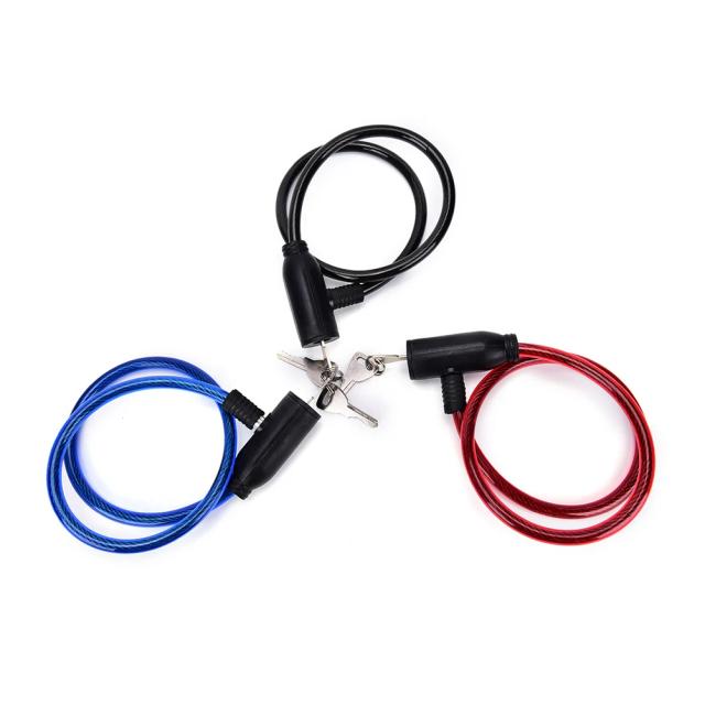 Bicicleta e Trava de Segurança para Scooter com 2 Chaves e Cabo Anti-Roubo 8x640mm