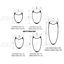 Jantes de bicicleta de estrada de cascalho 700c 34mm/23mm de largura 40/45/50/60/80mm de profundidade sem câmara de ar clincher roda de bicicleta ud 3k 12k gancho de mármore sem gancho - Image 2