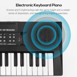 Teclado eletrônico digital com 61 teclas, piano elétrico multifuncional para estudante de piano com microfone e instrumento musical - Image 5
