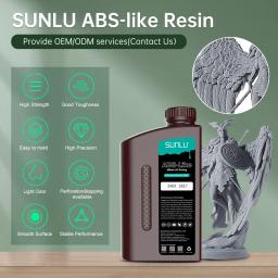 Sunlu-ABS-LIKE Low Profile Superfície Lisa Resina UV Cura, fácil de Moldar, Fotopolímero de alta precisão, SLA, DLP, Impressora LCD, 405nm, 1000G - Image 2
