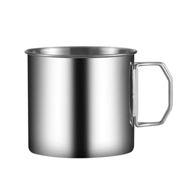 Copo de Aço Inoxidável Dobrável para Acampamento e Churrasco - 350ml, Ideal para Bebidas Quente e Fria