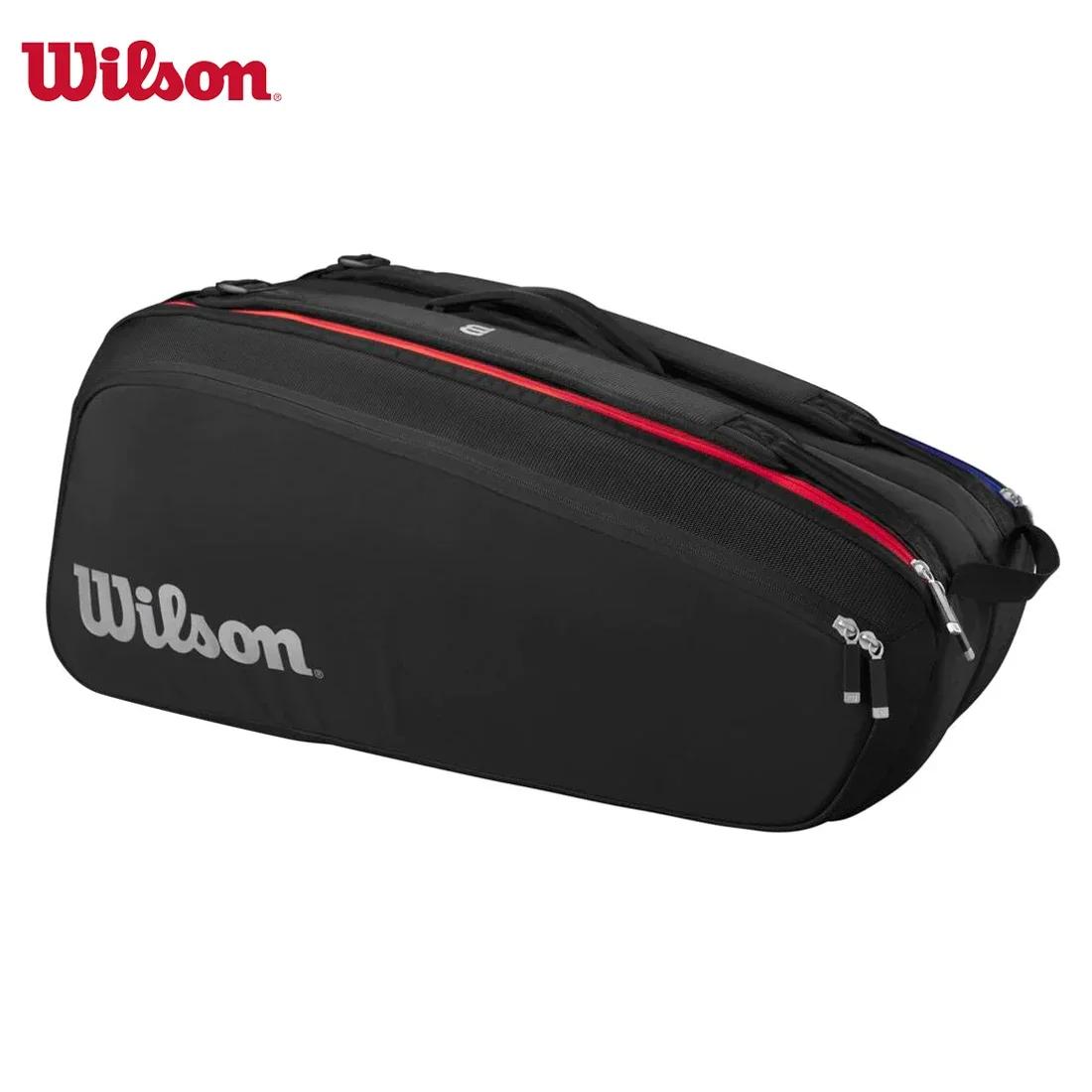 Saco de raquete de tênis Wilson com termoguard, deck duplo, 9 PK, Super Tour, Copa Laver, mochila de raquete grande, 2021 - Image 1