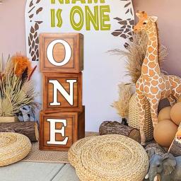 Caixas De Balão De Madeira Com Uma Letras, Impresso No Mesmo Como Festas De Aniversário, Decorações De Casamento E Aniversário, 3PCs - Image 2