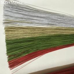 Sqsymzhg fio de papel para fazer flores, 50 peças #26 fios de papel 0.45mm/0.0177 diâmetro 40cm longo fio de ferro usado para meia-calça de nylon diy - Image 1