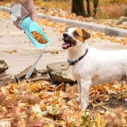 Dispensador de garrafa de água para cachorro, dispensador de animais de estimação com recipiente de comida removível, trava à prova de vazamento para viagens e caminhadas - Image 5