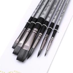 Pincel portátil 6 peças para pintura guaches aquarela infantil adulto - Image 3
