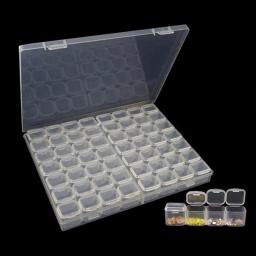 28/56 girds ajustável caixa de armazenamento de plástico com etiqueta da etiqueta para jóias nail art diamante acessórios de pintura caixas de contêiner - Image 5