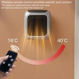 Aquecedor de Mão Reutilizável por Controle Remoto, Aquecedor Elétrico de Mão, Quarto, Sala de Estar, Montagem na Parede, Espaço, EU, Ficha US, 800W - Image 5