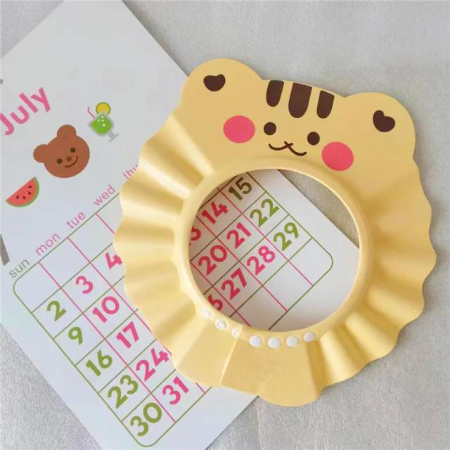 Chapéu de Lavagem de Cabelo Cartoon Bear para Bebês - Shampoo Cap Macio e Divertido para Banho