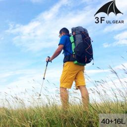 Mochila de acampamento respirável de nylon impermeável para homens e mulheres, bolsa esportiva ultraleve, 3F UL GEAR, 40L Plus 16L, QIDIAN 2.0, moda ao ar livre - Image 4