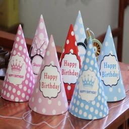 10 pçs bebê criança arco-íris festa de aniversário chapéu chlid coroa decoração boné de papel padrão dos desenhos animados festival colorido chapéu de aniversário - Image 2