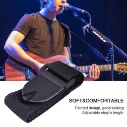Correia de guitarra preta com bolso, Cinto de guitarra acústica popular, Correias de guitarra personalizadas - Image 1