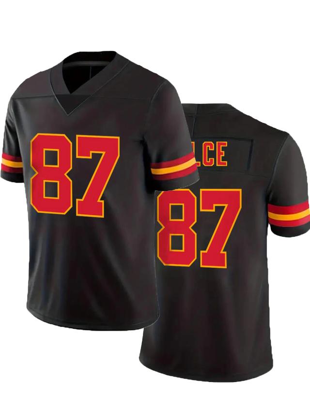 Camiseta Respirável para Homens do Kansas City Chiefs, Camisa de Futebol Americano No. 87, Novo Modelo 2024