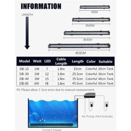 Aquário Fish Tank Luz LED Colorida, Bar Faixa Lâmpada, iluminação submersível, impermeável, luzes submersíveis, EU Plug, EU Plug - Image 6