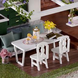 Casa de boneca grande móveis kits de construção em miniatura kit casa de bonecas diy roombox villa jardim casas de madeira brinquedo para crianças presentes adultos - Image 5