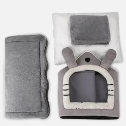 Barraca fechada para gatinhos, cama macia do gato, casa do sono profundo, almofada removível, casa do cão, fontes do filhote, inverno - Image 3