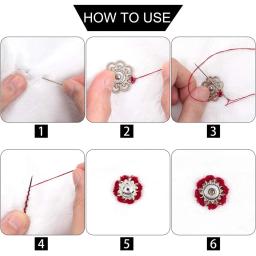 9 conjuntos de botões de pressão de flores, fechos de pressão de metal vintage, costurar em pressão, fixadores de botão de pressão para jaqueta, jeans, artesanato, botão de costura - Image 4