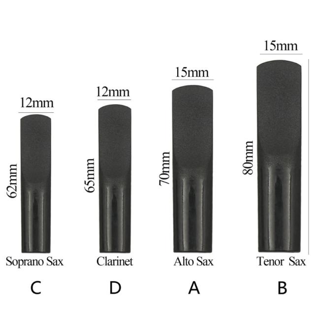 Bocal de Clarinete e Saxofone com Reed de Resina Preto - Força 2.5 para Alto, Tenor e Soprano