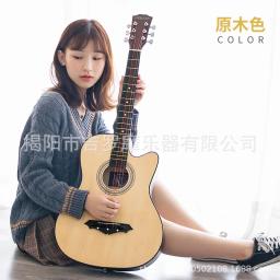 Violão Acústico para Estudantes, Iniciante Prática, Feminino e Masculino, 38 ", 10 Cores - Image 1