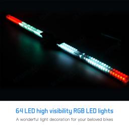 Luzes de roda de bicicleta impermeáveis, 64 LED, luz de bicicleta, motor programável, display RGB, lâmpada recarregável - Image 5