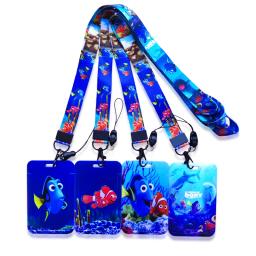 Disney Procurando Nemo-Porta-Cartão Cartoon para Mulheres, Cordões, Estojo Cartão de Crédito, Alça de Pescoço, Porta-Crachá Dory ID, Clipe Retrátil Marlin - Image 1