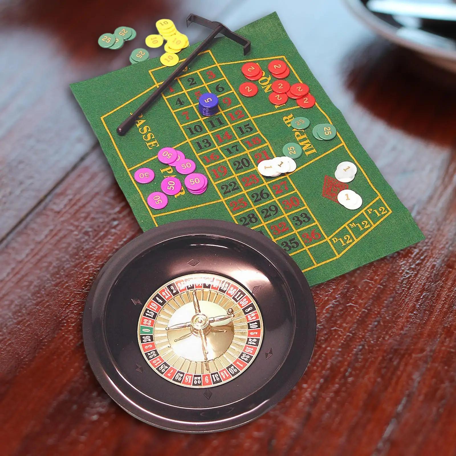 Conjunto de jogo de roleta com 100 fichas e tapete de mesa para bar jogo noturno adulto - Image 1