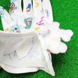 1 par luvas de golfe júnior crianças jovens meninos meninas mão esquerda mão direita dura sentir branco azul vermelho luva de golfe presente cão preto - Image 3