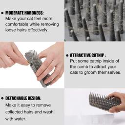 Massagem Pet Brush Canto Raspe Cabelo Remoção Beleza Limpa Escova De Canto Removível - Image 3