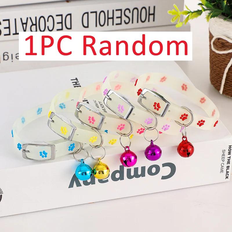 Coleira de silicone fluorescente brilhante com sino para animais de estimação, coleira de gato luminosa, anel de pescoço, gatinho, cachorro - Image 1