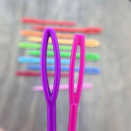 20pcs cor misturada 7cm/9cm agulhas de tricô de plástico ganchos de crochê agulha de fios de lã crianças diy camisola ferramentas de tecelagem acessório - Image 4