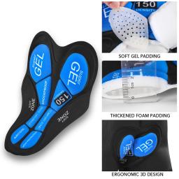 Calções de Ciclismo Confortáveis para Homens e Mulheres, Gel Acolchoado, Almofada, Absorção de Choque, Roupa Interior de Bicicleta, Calças - Image 4