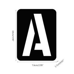 Conjunto estêncil letras e números 42 peças, moldes pintura alfabeto plástico - Image 6