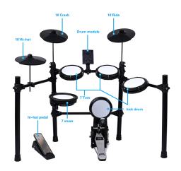 MOINNG 1000A Instrumentos Musicais Conjuntos De Tambores Instrumentos De Percussão Snare Tambores E Pratos - Image 2