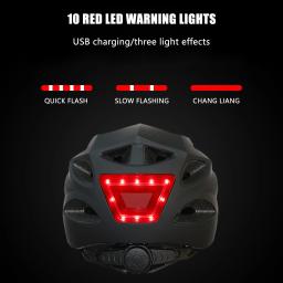 Capacetes de bicicleta inteligentes portáteis com luz ajustável brilhante capacetes de ciclismo leves e respiráveis ​​para passeios noturnos - Image 3