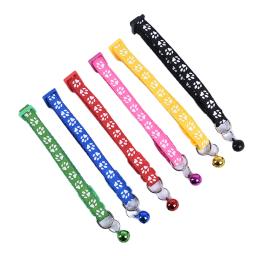 Coleira de fivela de nylon com sino para animais, coleiras, gato e cachorro, 6 cores, pegada, 12pcs - Image 4