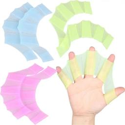 1 Par De Silicone Natação Mão Nadadeiras Nadar Treinamento Dedo Luvas Barbatanas Webbed Paddle - Image 3