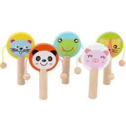 Instrumento musical de madeira chocalho para crianças, Brinquedos de madeira de percussão Cartoon Baby Rattle Presentes de educação infantil para criança - Image 1