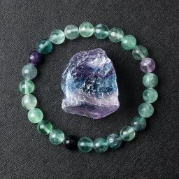 Pulseira de Pedras Naturais para Mulheres e Homens, Jóias, Contas de Fluorita, Yoga e Meditação, Pulseira Energética Curativa, Presente, 6mm, 8mm - Image 5