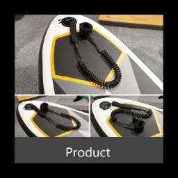 Surf Coiled Leash, Prancha de Primavera Corda, Surf Foot Rope, Pulp Board Acessórios, Amarelo, 10ft - Image 3