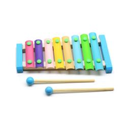 Instrumento de percussão xilofone, chaves coloridas, perfeito para ferramentas do aniversário, 8 notas, xilofone de madeira com 2 marretas - Image 2