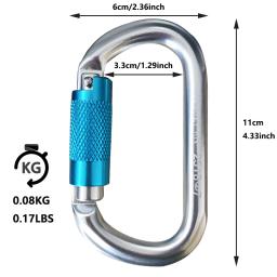 Alumínio D Forma Mosquetão, Equipamento de Camping, Escalada Profissional Key Hooks, Alta Qualidade, 25KN, 4 Pcs, 1Pc - Image 2