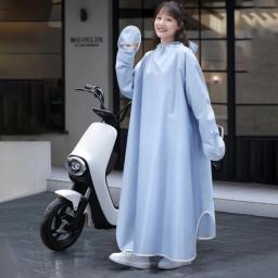Capa de chuva de uma peça para motocicleta elétrica, roupa de ciclismo masculina, poncho de chuva longo de corpo inteiro, equipamento de chuva ao ar livre - Image 6