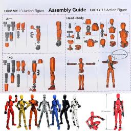Titan DIY 13 figuras de ação, 3D impresso, multi-articulado, Movable Lucky Dummy, figura de ação, T13 - Image 6