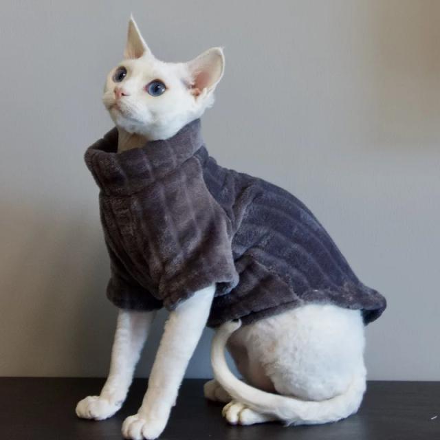 Suéter de Inverno Sphynx Macio para Gatos sem Pêlos e Cães, Camisa Quente em Cor Sólida