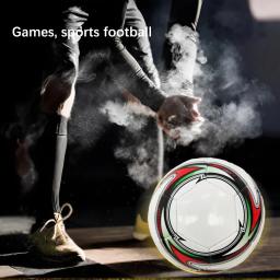 Bola de futebol de couro PU costurada à máquina para adultos, bolas de futebol, prática esportiva portátil ao ar livre, branco, tamanho 5 - Image 1